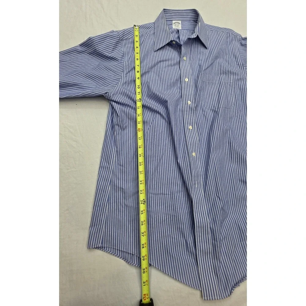 Brooks Brothers Blue Striped Men's Button Down Longsleeve Shirt Size 16 1/2 - 35
